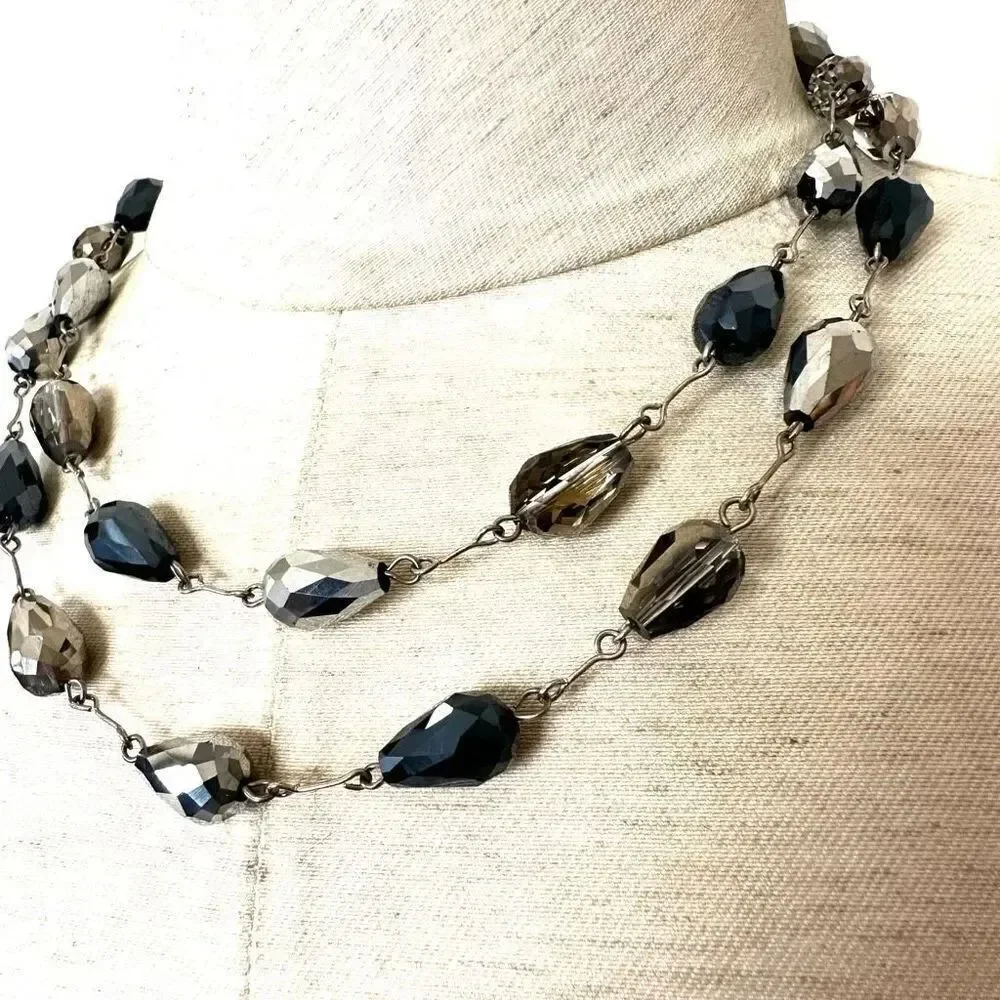 Jules silver beaded necklace